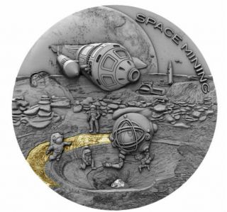 Space Mining Ii 2019 1 Oz Silver Coin Ultra High Relief With Antique Finish Niue