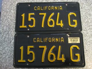 1963 Black California Commercial License Plates,  1969 Validation,  Dmv Clear,  Ex