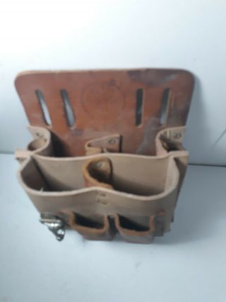 Vintage Klein Tools Leather Lineman Electrician ' s Tool Pouch 5164 8 Pockets 2