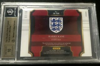 2/10 HARRY KANE 2017 - 18 Select Gold Autograph Auto Patch BGS 9.  5/10 England 2