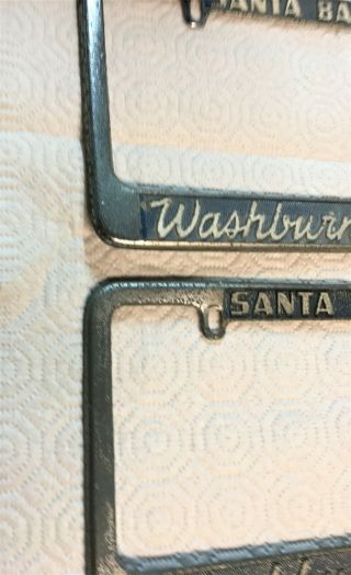 Vintage Washburn Chevrolet License Plate Frames Santa Barbara Ca