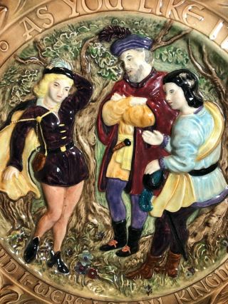 VINTAGE BESWICK LARGE WALL PLATE - PLAQUE SHAKESPEARE ' AS YOU LIKE IT 2