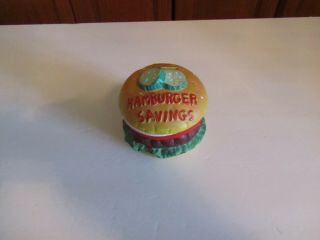 Vintage Enesco Ceramic Hamburger Savings Money Bank