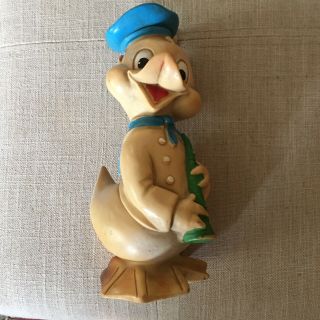 Vintage Rubber Duck Squeak 9” Toy Made In Italy