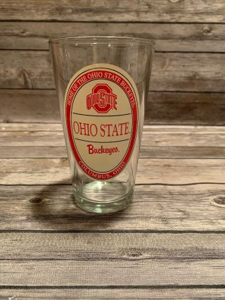 Vintage Ohio State University,  Osu Buckeyes Pint Glass.  Columbus Ohio Glass