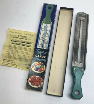 Vintage Taylor Candy Jelly Frosting Thermometer W/ Box And Paper
