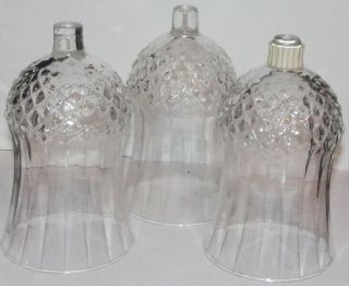 3 Vintage Homco Home Interiors Clear Glass Cathedral 5 " Votive Cups Sconce.