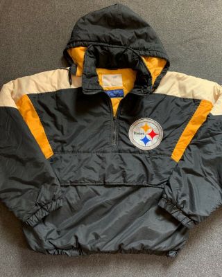 Vintage 90’s Pittsburgh Steelers Pro Line Starter Pullover Jacket Coat Sz Medium