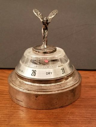 Vintage Tiffany & Co.  Sterling Silver Rolls Royce Hood Ornament Desk Barometer