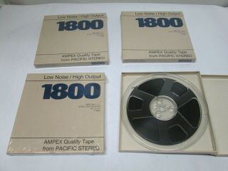 4 Vintage Ampex Reel To Reel Tape 1800 7 " Low Noise / High Output Oem