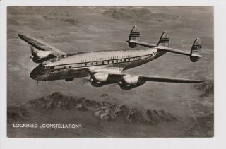 Vintage Rppc Pan American Airways Panam Lockheed Constellation Aircraft