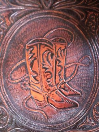 Vintage Western Binder Boots Guns Longhorn Design