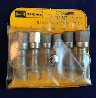 Vintage Sears Craftsman 9 - 52113 National Coarse Thread Rethreading Tap Set