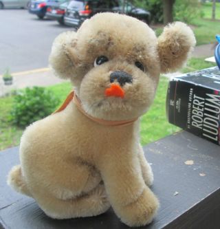 Vintage Steiff Mopsy Puppy Dog Mohair - Swivel Head - Tongueout Ear Button Missing.