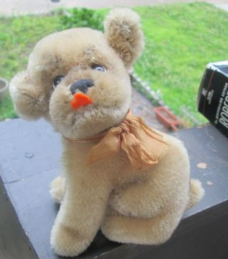 Vintage Steiff MOPSY Puppy Dog mohair - swivel head - tongueout Ear Button Missing. 3