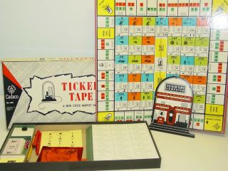 Vintage 1963 Cadaco Ticker Tape,  Stock Market Board Game,  No.  249