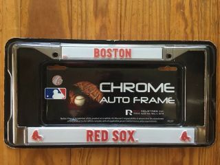Boston Red Sox Mlb Chrome Car Truck License Plate Tag Frame Holder