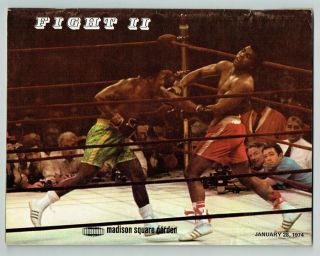 1974 Muhammad Ali Vs Joe Frazier Fight Ii Rare Vintage Program 1/28/74 At Msg
