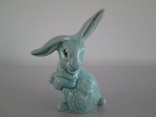 Vintage Sylvac Lop Eared Small Bunny Rabbit No 1509 Turquoise Glaze 4 " Tall