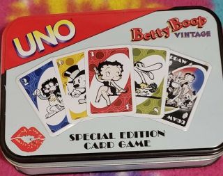 Betty Boop Vintage Uno Card Game In Collectible Tin