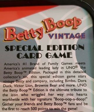Betty Boop Vintage UNO card game in collectible tin 2