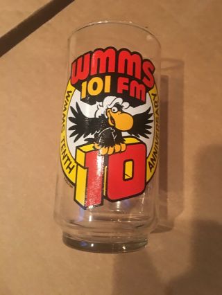 Vintage Wmms 101 Fm Radio Cleveland Ohio 10th Anniversary Buzzard Coke Glass