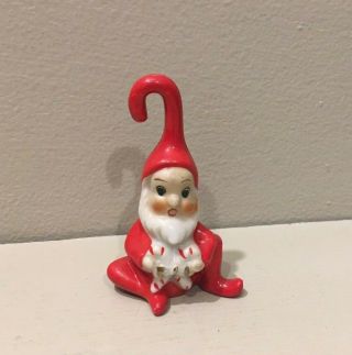 Vintage Made In Japan Santa Elf Gnome Christmas Ornament Figurine