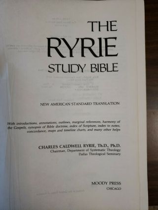 The Ryrie Study Bible Red Letter Moody Press Vtg 1978,  Leather Folio Fish Cover 3