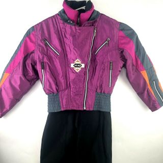 Head Sportswear Women’s Ski Snow Suit Size 10 Vintage Pink Black 80s 90s
