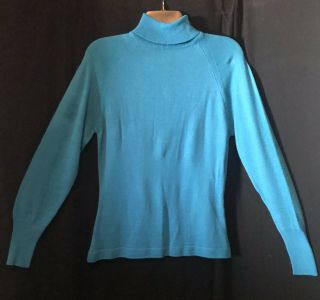 Braniff Airlines Emilio Pucci Teal Sweater 1974 - 1975