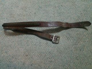 Vintage 22 Cal Brown Leather Ammo Belt 49 Loops
