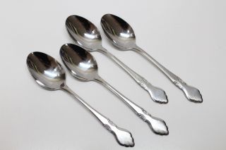 4 Vintage Northland Musette Pattern Stainless Steel Place/oval Soup Spoons