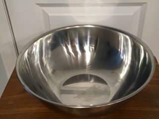 Vtg Large (16 ") Metal Stainless Steel Mixing Bowl Professional Holmes 25 Qt