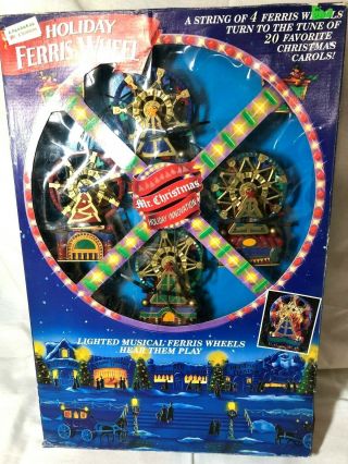Vintage Mr Christmas Lighted Musical Holiday Ferris Wheel Collectible