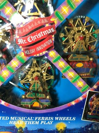 Vintage Mr Christmas Lighted Musical Holiday Ferris Wheel Collectible 2