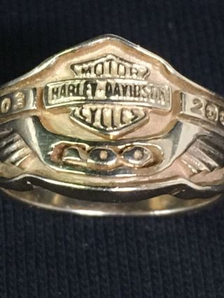 14k Gold 100th Anniversary Harley Davidson Ring