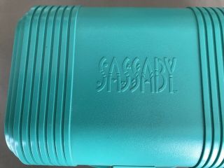 Vintage Sassaby Green/Teal Travel Makeup Case Model 110 - 02 with mirror 2