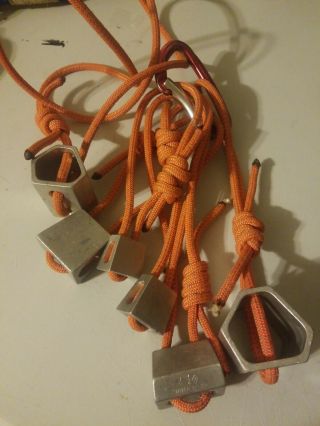 Vintage Passive Gear On Cord,  Climbing Nuts