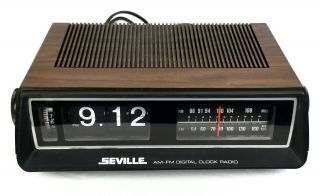 Vintage Seville Flip Clock Alarm Am/fm Radio Model No.  3203 Dcrprop