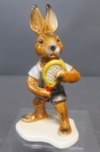 Vintage Goebel Porcelain Bavarian Easter Bunny Rabbit Tennis Boy Germany