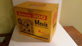 Kodak Brownie 300 8mm Movie Camera Projector Vintage W Box