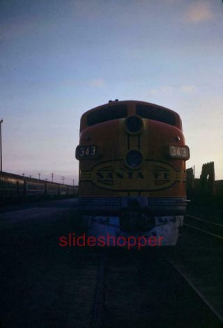 Slide Photo Santa Fe Rr Railroad Chief 343 Emd F7 Locomotive Train 1953 E2