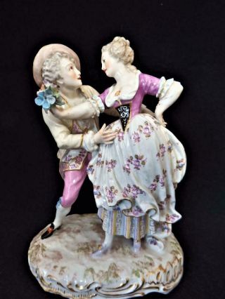 Antique Samson Porcelain Paris France Large Courting Couple Figure 1870 