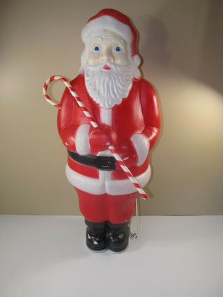 Vintage Union Products Christmas Santa Claus Blow Mold 33 " W/ Candy Cane