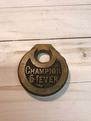 Vintage Brass 6 Lever Champion Lock
