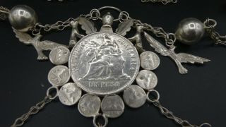 Antique Guatemalan Chachal Coin Necklace - Pendant & Chain - Birds & Fish - 1894 2