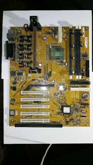 First International Computer Sd11 Amd (slot A) Vintage Motherboard With Cpu