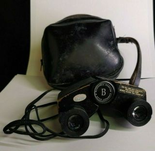 Vintage Japan Bushnell Custom Compact 7 X 26 Binoculars With Leather Case