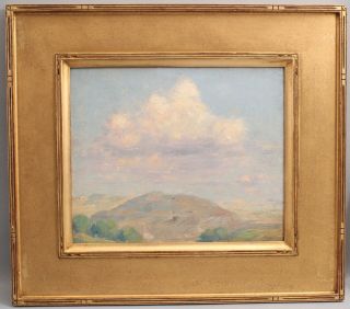 Antique Will Hutchins American Impressionist Mountain Cloud Oil Painting