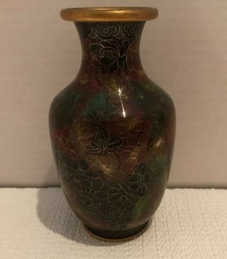 Old Vintage Chinese Asian Cloisonne Enameled Vase China